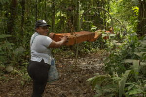 Mujer en capacitación de manejo forestal sostenible